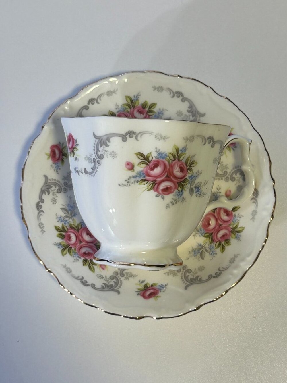 Royal Albert Teacup and Saucer Tranquility Pink Roses Vintage
